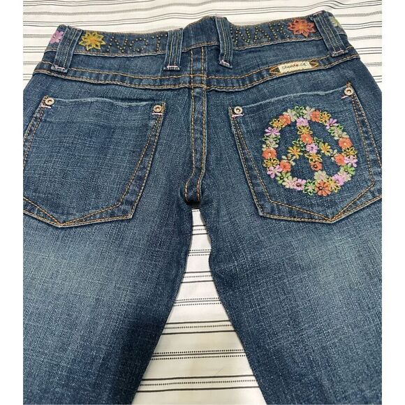 Y2K Frankie B Jeans Size 4, Inseam: 32 inches. Bootcut, Studded - Picture 1 of 15